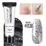 PolyGel UV /LED pentru unghii false GELFAVOR Gel For Nail Extension de 15 ml - GE0924 Glitter Silver